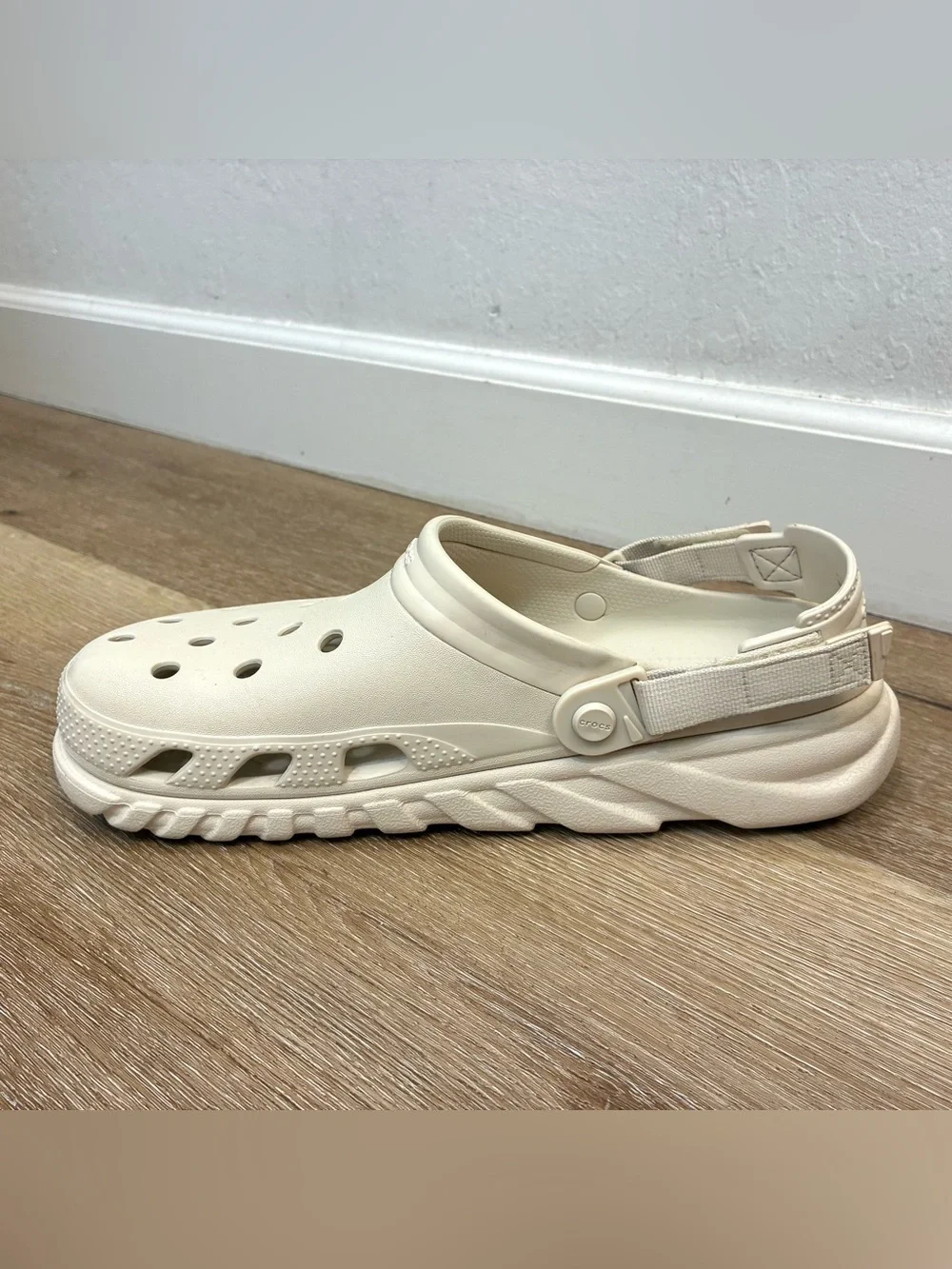 Crocs Duet Max II Clog Adjustable Straps Sandals White Beige Men’s US 12